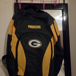 Green and Gold Packers Logo Backpack - Team Style